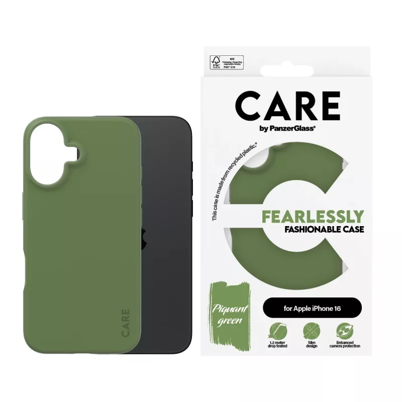 PanzerGlass CARE™ by ® Dėklas Green iPhone 16, Apple - iPhone 16, Žalias