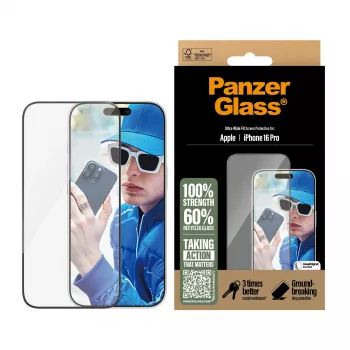 PanzerGlass ® Ekrano apsauga iPhone 16 Pro | Ultra-Wide Fit
