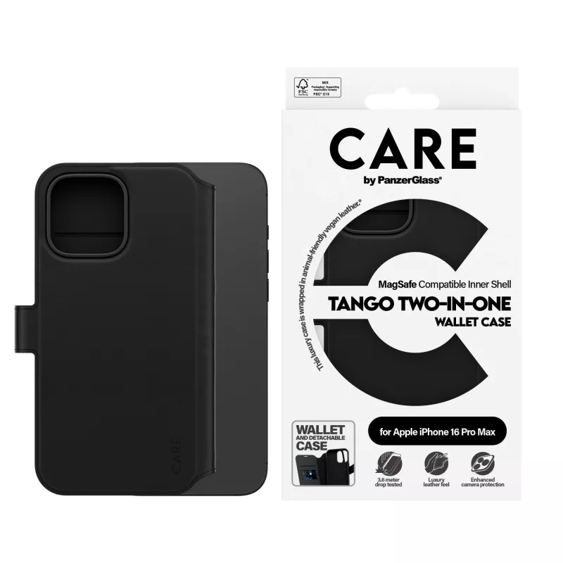 PanzerGlass CARE™ by ® Tango 2-in-1 Dėklas su Pinigine ir MagSafe, iPhone 16 Pro Max