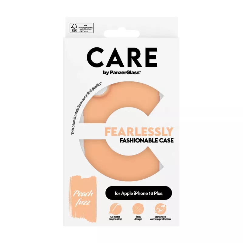 PanzerGlass CARE by Fashionable Case Peachy iPhone 16 Plus permatomas dėklas