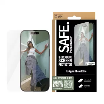 PanzerGlass SAFE.® ekrano apsauga iPhone 16 Pro | Ultra-Wide Fit