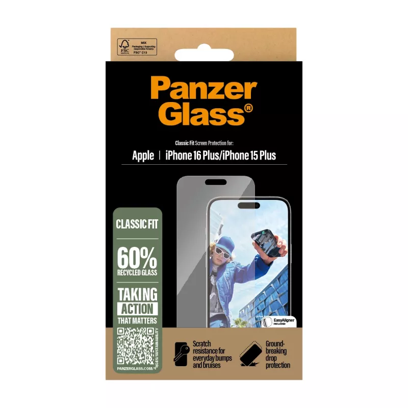 PanzerGlass® Screen Protector iPhone 16 Plus | 15 Plus Classic Fit