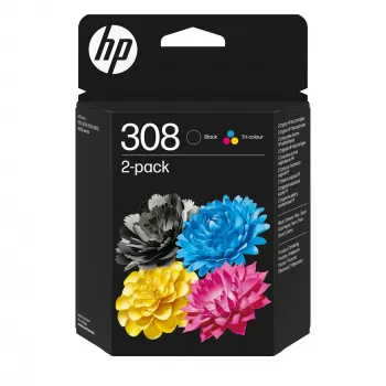 Originali HP kasečių kombinacija 2 vnt. (juoda + spalvota) HP 308