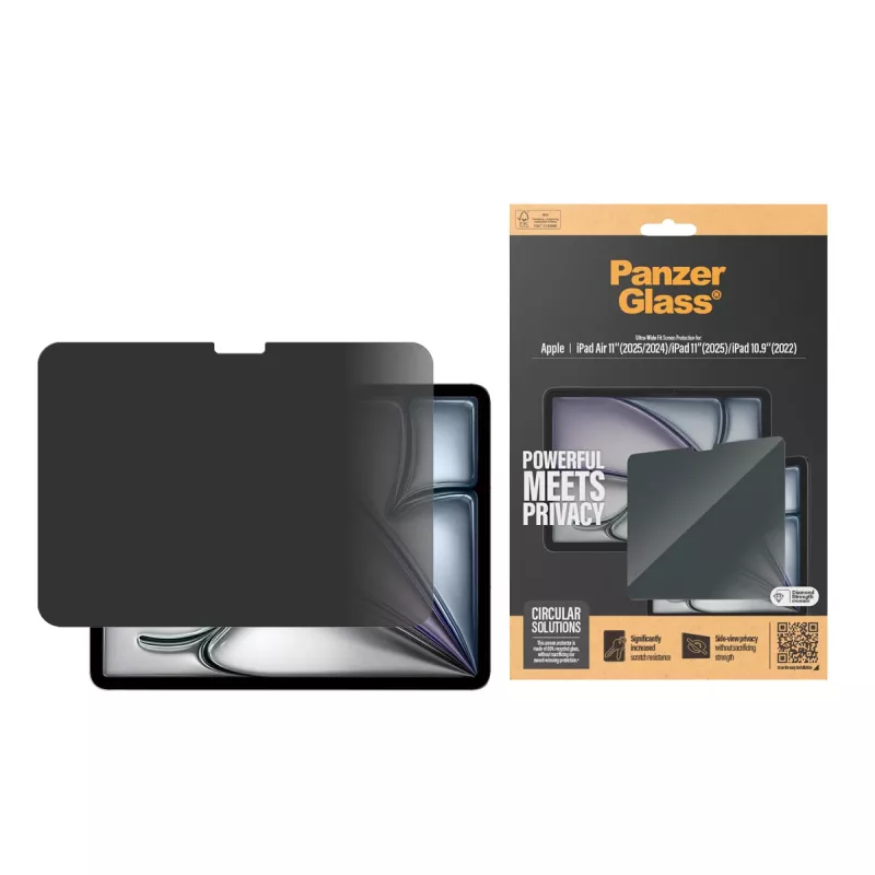 PanzerGlass ® Privatumo ekrano apsauga iPad Air 11'' (2024-2025) | iPad 11 colių (2025) | iPad 10,9'' (2022) | Ultra-Wide Fit