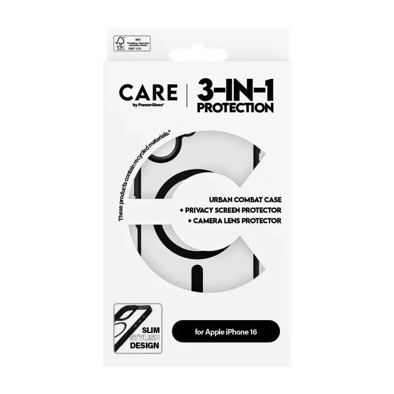 PanzerGlass CARE by ® Flagship 3-in-1 Privacy Bundle iPhone 16