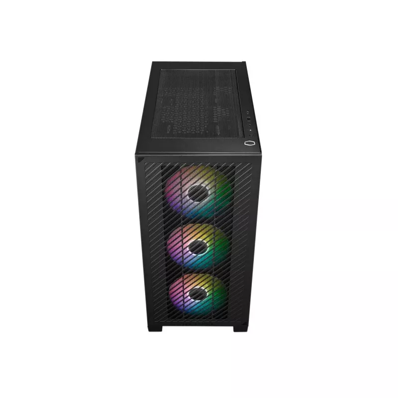 Cooler Master Elite 301 ARGB Mini Tower dėžė, juoda, su langu, 3x 120 mm ARGB ventiliatoriai
