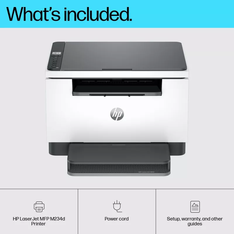 Daugiafunkcis spausdintuvas HP LaserJet MFP M234d – nespalvotas lazerinis, 29 ppm, dvipusis, Ethernet, A4