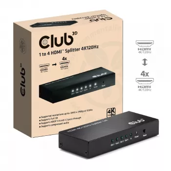 CLUB3D 1 į 4 HDMI™ skirstytuvas 4K120Hz