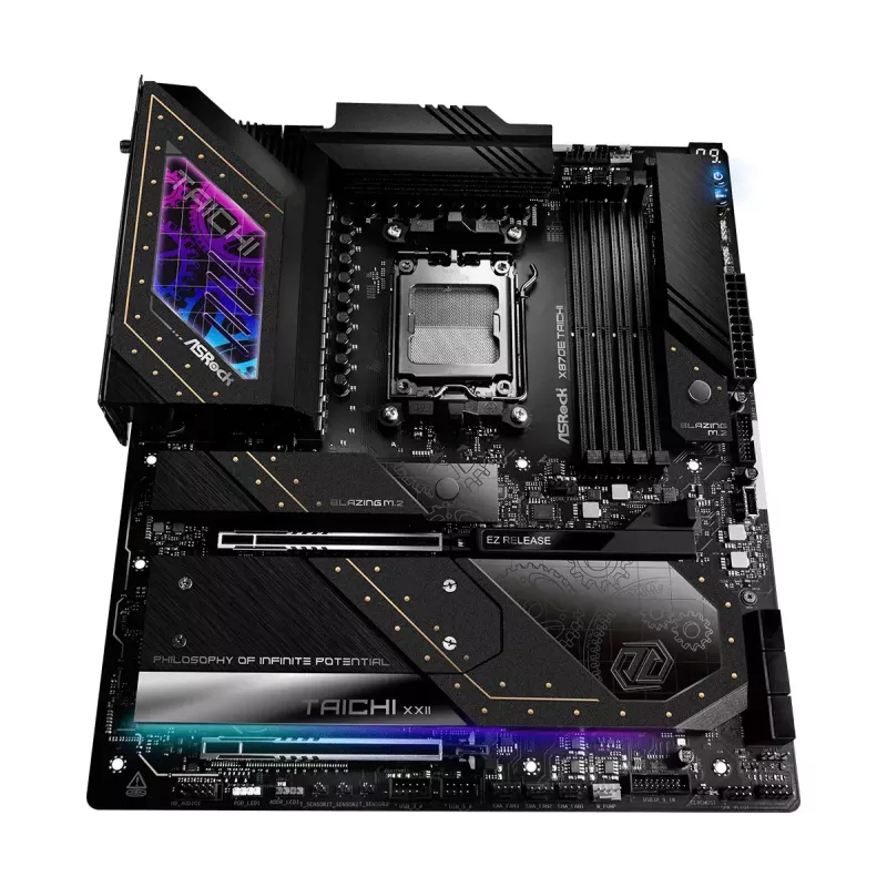 Motininė plokštė ASRock X870E Taichi – AMD X870E, lizdas AM5, Extended ATX, DDR5, 4 DIMM, iki 256 GB, Wi‑Fi 7, 5Gb LAN