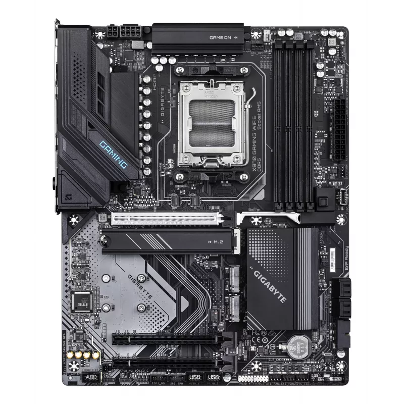 Motininė plokštė GIGABYTE X870 GAMING WIFI6 ATX, AMD X870, lizdas AM5, DDR5, 4x DIMM, iki 256 GB, Wi-Fi 6, 2.5Gb LAN