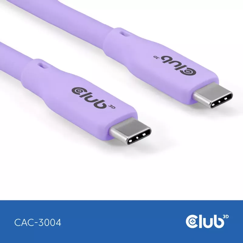 USB-C laidas CLUB3D CAC-3004 2m Violetinis