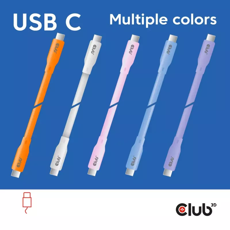 USB-C laidas CLUB3D CAC-3004 2m Violetinis