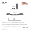 CLUB3D DisplayPort™ 2.1 kabelis, dvipusis, VESA DP80 sertifikuotas, 4K240Hz, 8K60Hz arba 10K60Hz, M/M, 1,6 m
