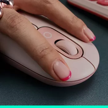 LOGITECH Pop Mouse - Pritaikomas emodžių mygtukas - Belaidis - Rožinė