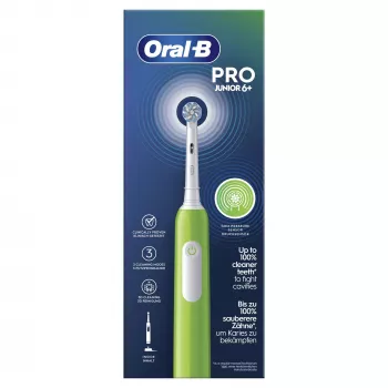Oral-B Junior vaikiškas sukamasis dantų šepetėlis žalias