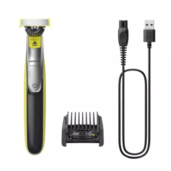 Foilinis skustuvas Philips OneBlade 360 QP2734/23 — 1 galvutė, įkraunamas Li‑Ion, 60 min veikimo laikas, žalia/ pilka