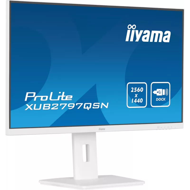iiyama ProLite XUB2797QSN-W2 27 colių QHD IPS monitorius, USB-C dokas, baltos spalvos