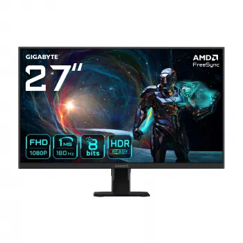 GIGABYTE GS27FA 27 colių FHD žaidimų monitorius - 1920 x 1080, 180Hz, 1ms, 300 cd/m², FreeSync, HDR Ready, HDMI 2.0