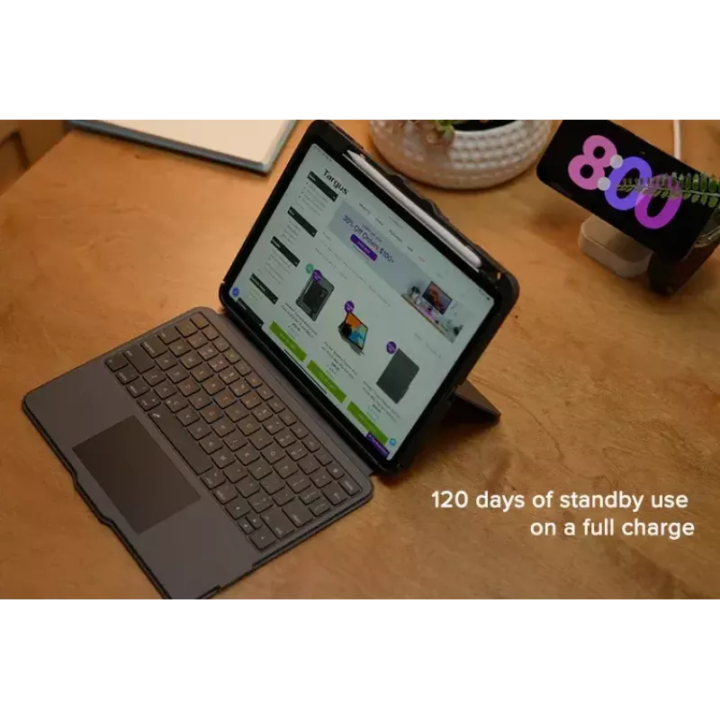 Targus VersaVu QWERTY Nordic Bluetooth klaviatūra su jutikliniu kilimėliu, juoda