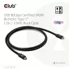 USB Type-C laidas CLUB3D CAC-1570 1,2m — 80Gbps, 240W, palaiko 8K@240Hz, juodas