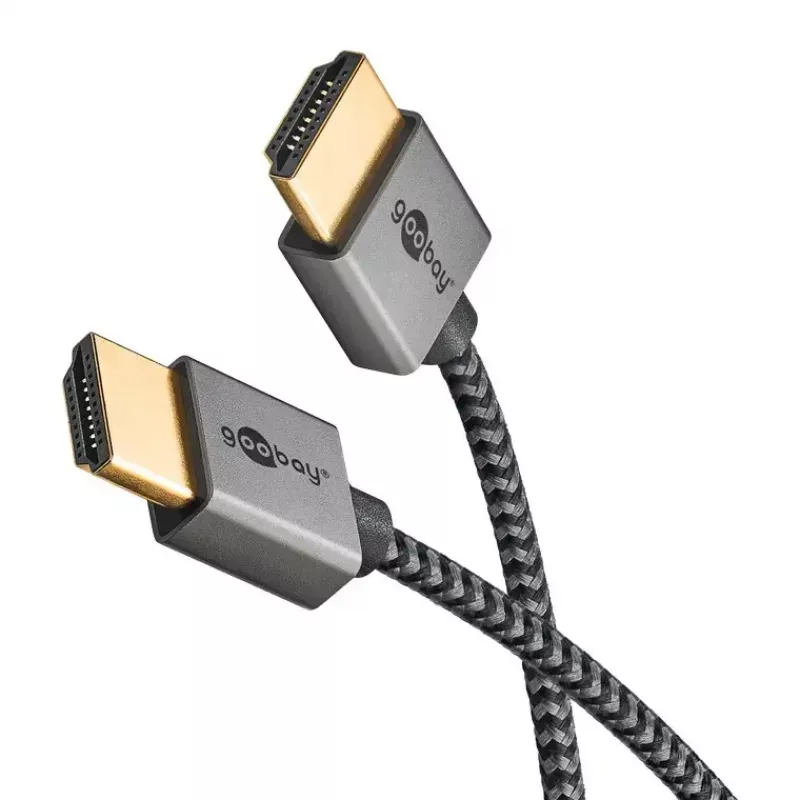 Goobay HDMI laidas 2 m A tipo kištukas–kištukas 18 Gbit/s pilka
