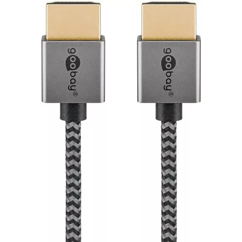 Goobay HDMI laidas 2 m A tipo kištukas–kištukas 18 Gbit/s pilka