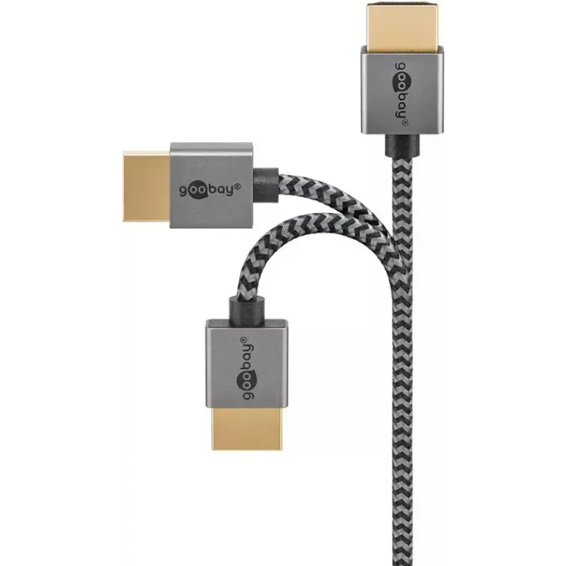 Goobay HDMI laidas 2 m A tipo kištukas–kištukas 18 Gbit/s pilka