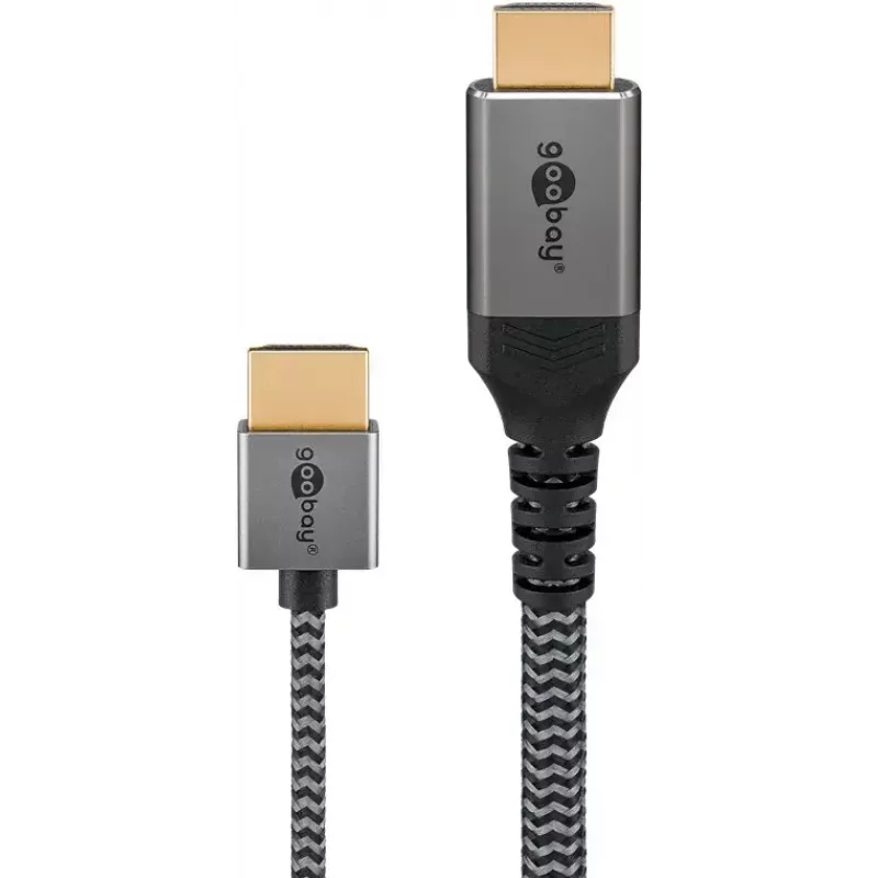Goobay HDMI laidas 2 m A tipo kištukas–kištukas 18 Gbit/s pilka