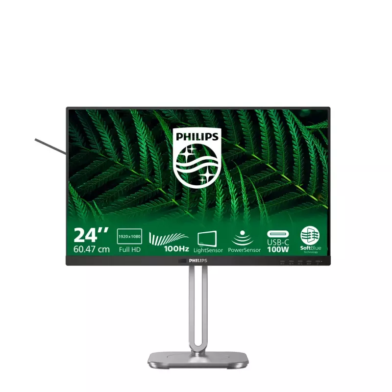 Philips 5000 serijos 24B2G5301/00 kompiuterio monitorius 60.5 cm (23.8 colio) 1920 x 1080 pikselių Full HD LCD juodas