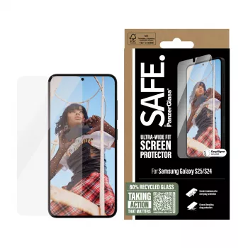 PanzerGlass SAFE. by ® Ekrano apsauga Samsung Galaxy S25 | S24 | Ultra-Wide Fit su EasyAligner