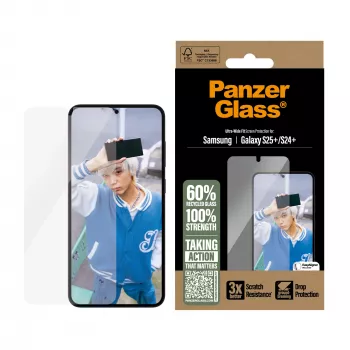 PanzerGlass® apsauginis stiklas Samsung Galaxy S25+ | S24+ | Ultra-Wide Fit