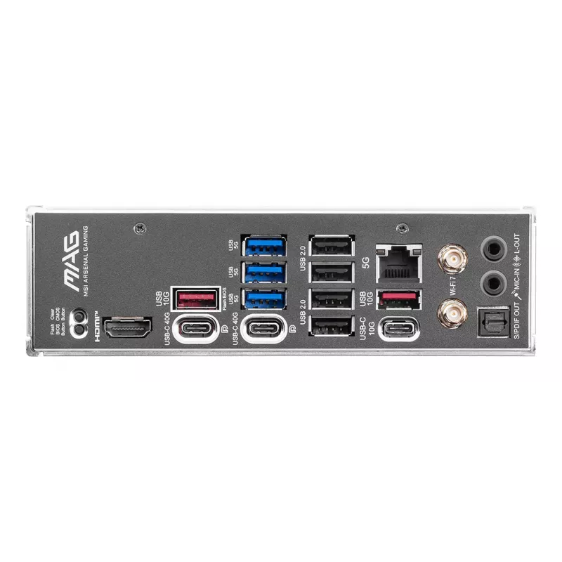 Pagrindinė plokštė MSI MAG X870E TOMAHAWK WIFI — AMD X870E, Socket AM5, ATX, 4x DDR5 DIMM, 4x M.2, Wi‑Fi, 5Gb Ethernet