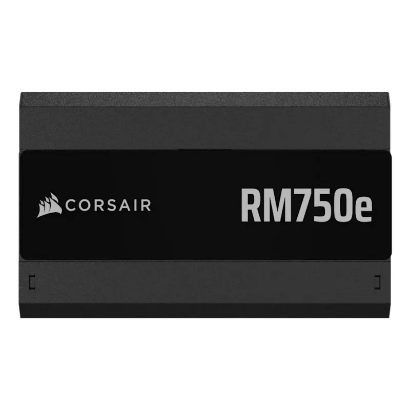 Maitinimo blokas CORSAIR RM750e 750 W ATX 3.1 80 PLUS Gold visiškai modulinis, 24 kontaktų, 120 mm ventiliatorius, 6×SATA, 2×PCIe (6+2), 2×PATA