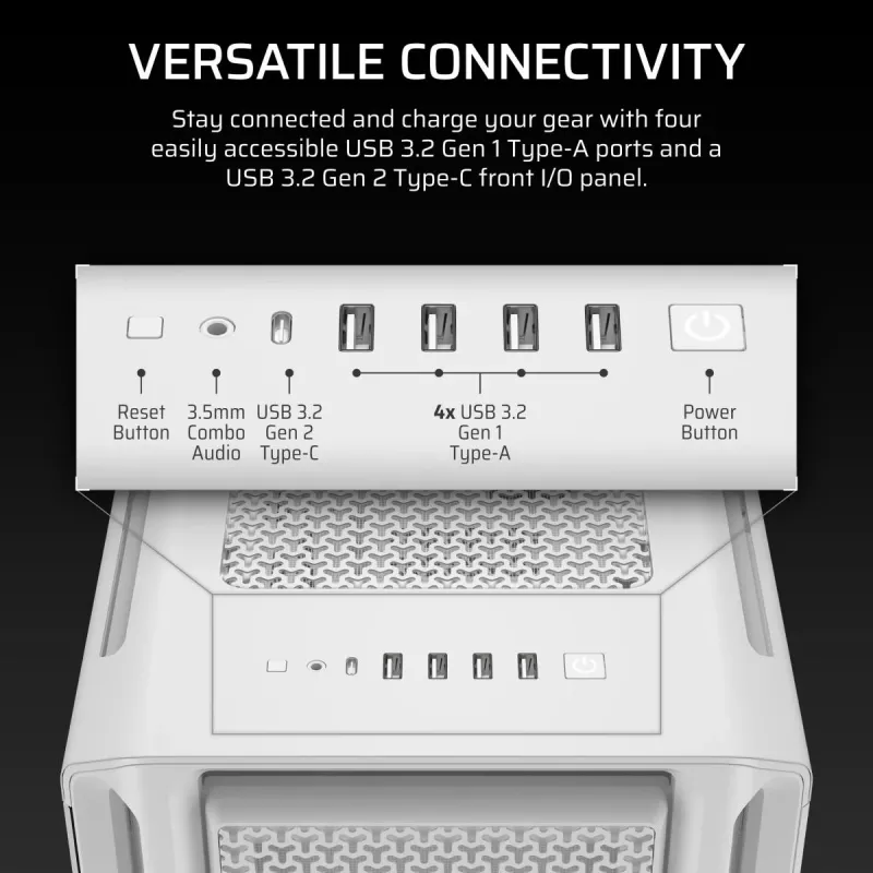 CORSAIR 5000T Korpusas Mid-Tower Aukštos Kokybės Baltas
