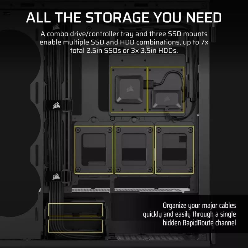 CORSAIR PC dėklas - Icue Link 5000t Lx RGB Mid-tower aukšto našumo