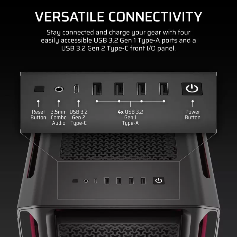 CORSAIR PC dėklas - Icue Link 5000t Lx RGB Mid-tower aukšto našumo