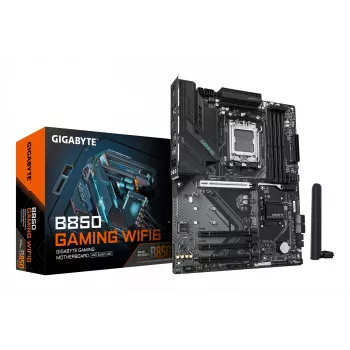Motininė plokštė GIGABYTE B850 GAMING WIFI6, AMD B850 mikroschemų rinkinys, AM5 lizdas, ATX, 4x DDR5 lizdai, Wi‑Fi 6, 3x M.2, 4x SATA III