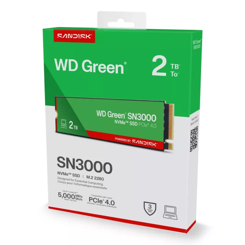 WESTERN DIGITAL SSD - WD Green SN3000 NVMe - 500GB - PCIe Gen4 x4 - M.2 2280