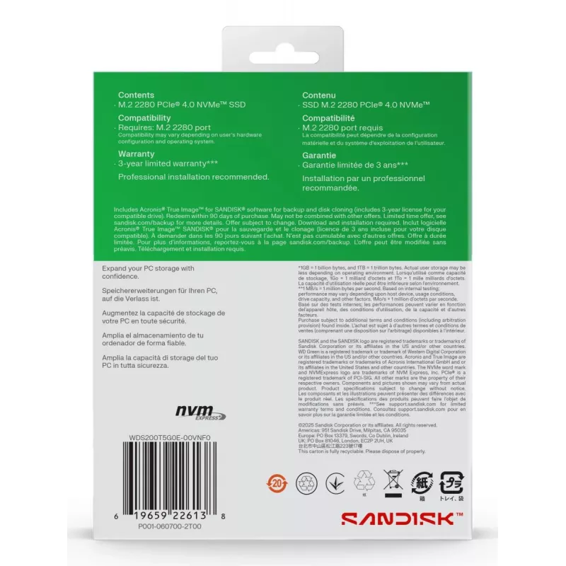 WESTERN DIGITAL SSD - WD Green SN3000 NVMe - 500GB - PCIe Gen4 x4 - M.2 2280