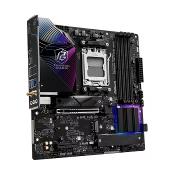 ASRock pagrindinė plokštė B850M Riptide WiFi AM5 AMD B850 4x DDR5 1x HDMI 2.1 TMDS/FRL 8G 1x DisplayPort 1.4 su DSC mATX