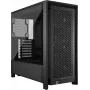 Korpusas CORSAIR FRAME 4000D RS Midi Tower – juodas, EATX, grūdintas stiklas, USB-C, 3x120 mm priekiniai ventiliatoriai