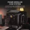 Korpusas CORSAIR FRAME 4000D RS Midi Tower – juodas, EATX, grūdintas stiklas, USB-C, 3x120 mm priekiniai ventiliatoriai