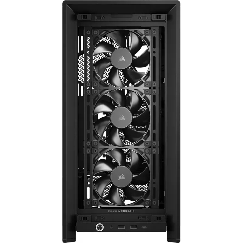 Korpusas CORSAIR FRAME 4000D RS Midi Tower – juodas, EATX, grūdintas stiklas, USB-C, 3x120 mm priekiniai ventiliatoriai
