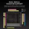 Korpusas CORSAIR FRAME 4000D RS Midi Tower – juodas, EATX, grūdintas stiklas, USB-C, 3x120 mm priekiniai ventiliatoriai