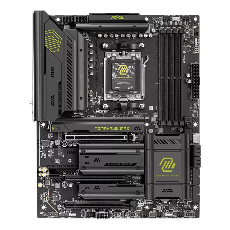 Motininė plokštė MSI MAG B850 TOMAHAWK MAX WIFI — AMD B850, lizdas AM5, ATX, DDR5, 4×M.2, Wi‑Fi 7, 5Gb LAN, 7.1 garso