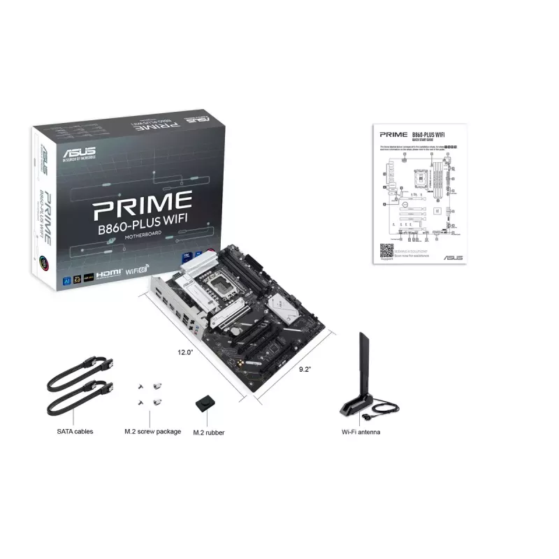 Motininė plokštė ASUS PRIME B860-PLUS WIFI – Intel B860, LGA 1851, ATX, DDR5, 4 DIMM, Wi‑Fi 6E, 2,5Gb LAN, Bluetooth 5.3