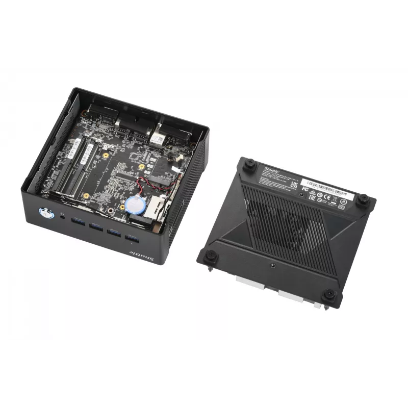 Shuttle Nano PC NA10H7, AMD Ryzen™ 7-8845HS APU, Radeon 780M, 2xHDMI, 2xUSB-C 4.0(DP), 2x2.5Gbit LAN, 24/7 nuolatinis darbas, su VESA