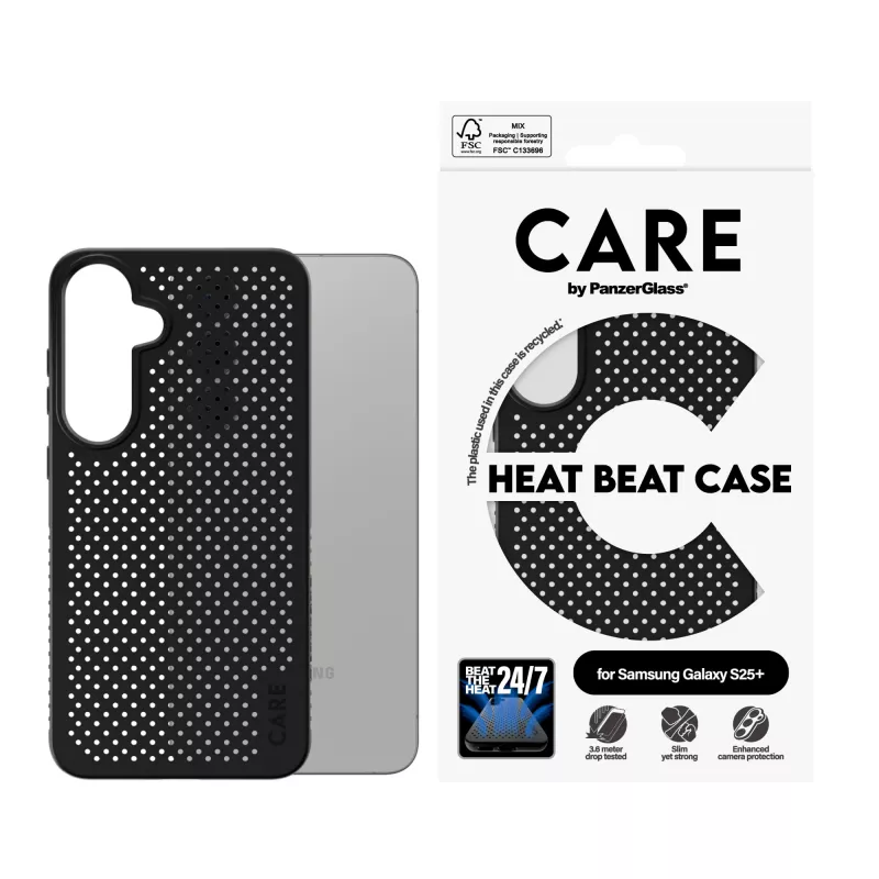 PanzerGlass CARE™ by ® Dėklas Heat Beat Samsung Galaxy S25+, Juodas