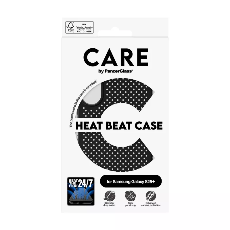 PanzerGlass CARE™ by ® Dėklas Heat Beat Samsung Galaxy S25+, Juodas
