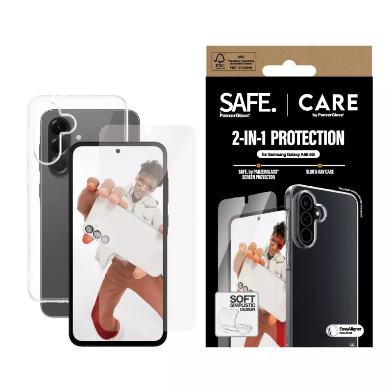 PanzerGlass CARE by Fashion 2-in-1 apsaugos rinkinys Samsung Galaxy A56 5G nuo įbrėžimų ir smūgių
